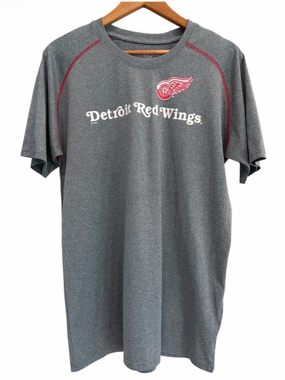 NHL Detroit Red Wings Short Sleeve Performance Tee Shirt Quick Dry Size Large